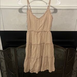 Chic Beige Sleeveless Mini Dress